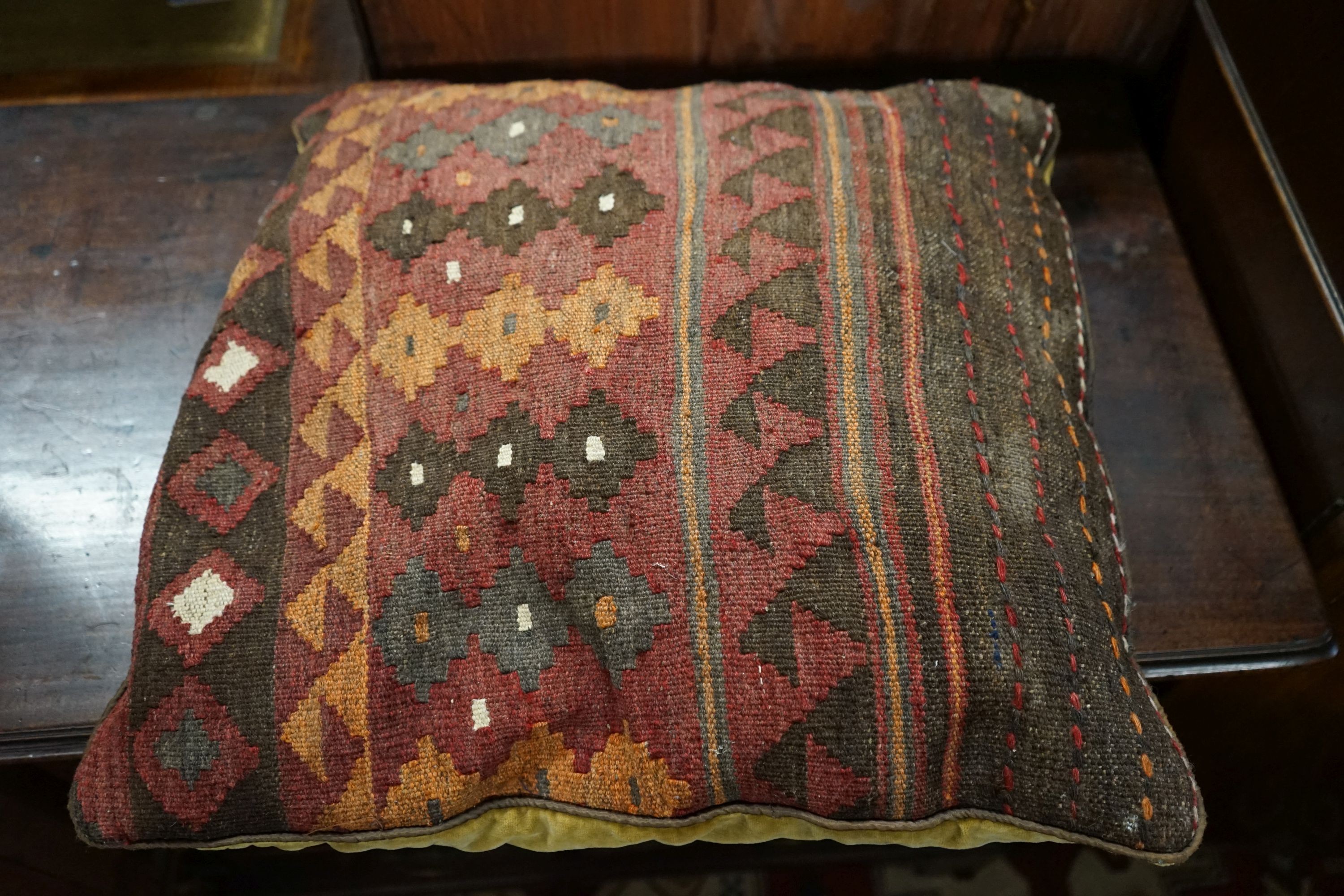 Six Caucasian, Kelim , North West Persian cushions and an Aubusson style cushion.